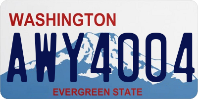 WA license plate AWY4004