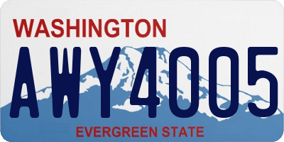WA license plate AWY4005