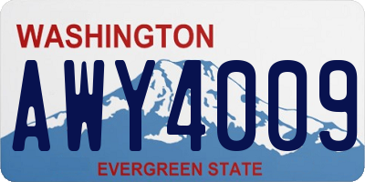 WA license plate AWY4009