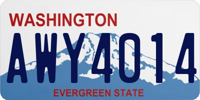 WA license plate AWY4014