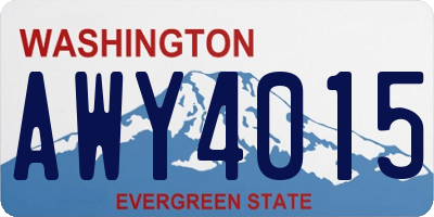 WA license plate AWY4015