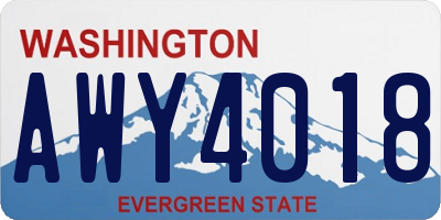 WA license plate AWY4018