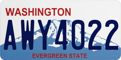 WA license plate AWY4022