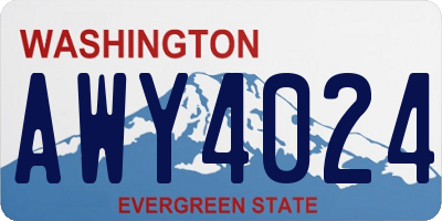 WA license plate AWY4024