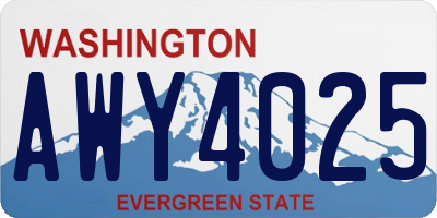 WA license plate AWY4025
