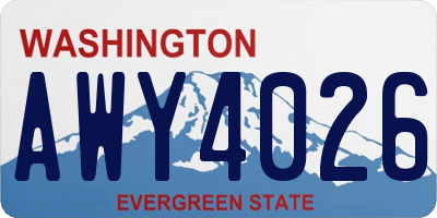 WA license plate AWY4026