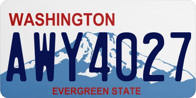 WA license plate AWY4027