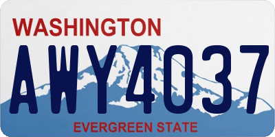 WA license plate AWY4037