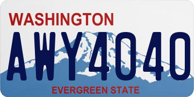 WA license plate AWY4040