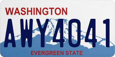 WA license plate AWY4041