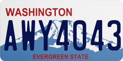 WA license plate AWY4043