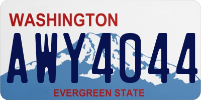 WA license plate AWY4044