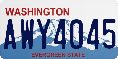 WA license plate AWY4045