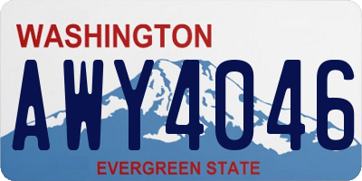 WA license plate AWY4046