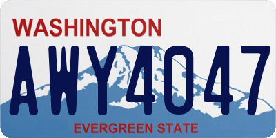 WA license plate AWY4047