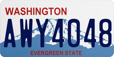 WA license plate AWY4048