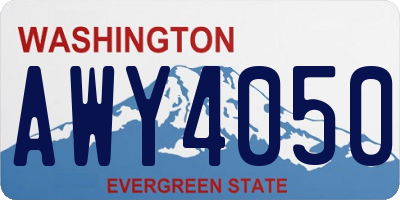 WA license plate AWY4050