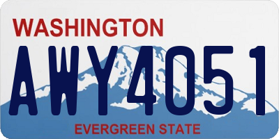 WA license plate AWY4051