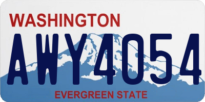 WA license plate AWY4054