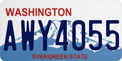 WA license plate AWY4055