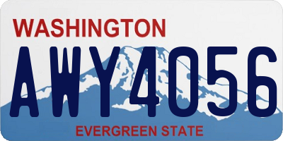 WA license plate AWY4056