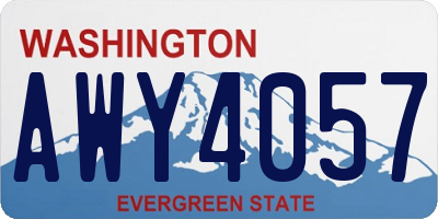 WA license plate AWY4057