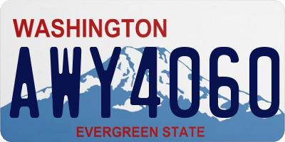 WA license plate AWY4060