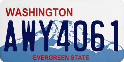 WA license plate AWY4061