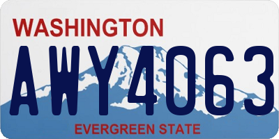 WA license plate AWY4063