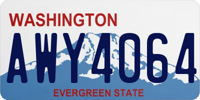 WA license plate AWY4064