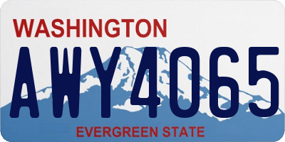 WA license plate AWY4065