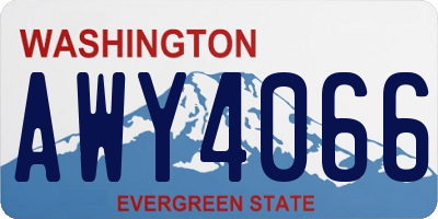 WA license plate AWY4066
