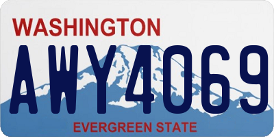 WA license plate AWY4069