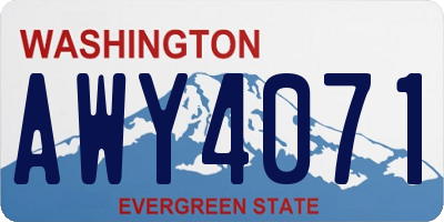 WA license plate AWY4071
