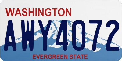 WA license plate AWY4072