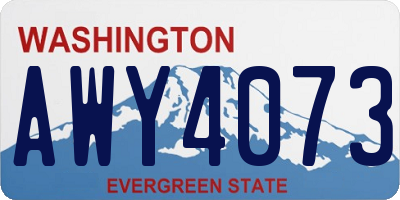WA license plate AWY4073
