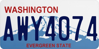 WA license plate AWY4074