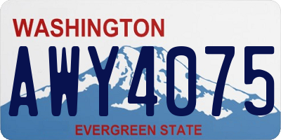 WA license plate AWY4075
