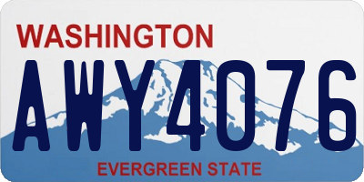 WA license plate AWY4076