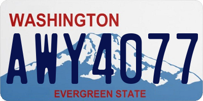 WA license plate AWY4077