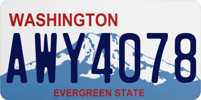 WA license plate AWY4078