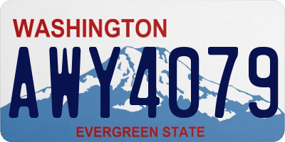 WA license plate AWY4079