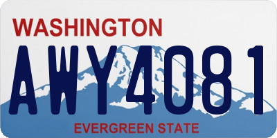 WA license plate AWY4081