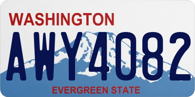 WA license plate AWY4082