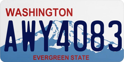 WA license plate AWY4083