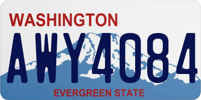 WA license plate AWY4084