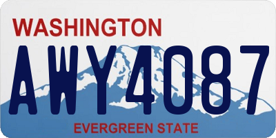 WA license plate AWY4087