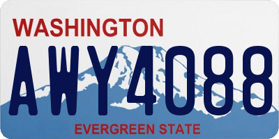 WA license plate AWY4088