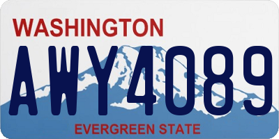 WA license plate AWY4089