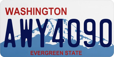 WA license plate AWY4090